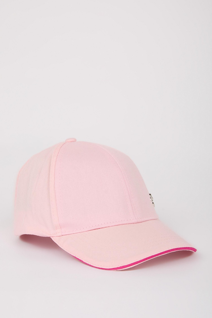 Kız Çocuk - Genç Kız Pembe Pamuklu Cap Şapka Kız Çocuk