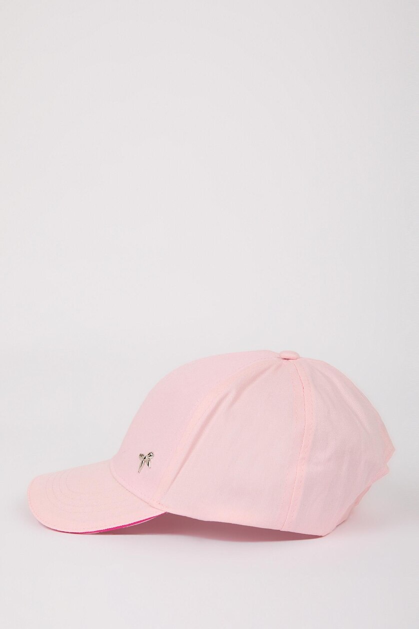 Kız Çocuk - Genç Kız Pembe Pamuklu Cap Şapka Kız Çocuk