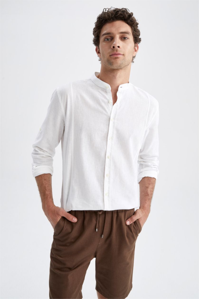MAN White Modern Fit Long Sleeve Shirt
