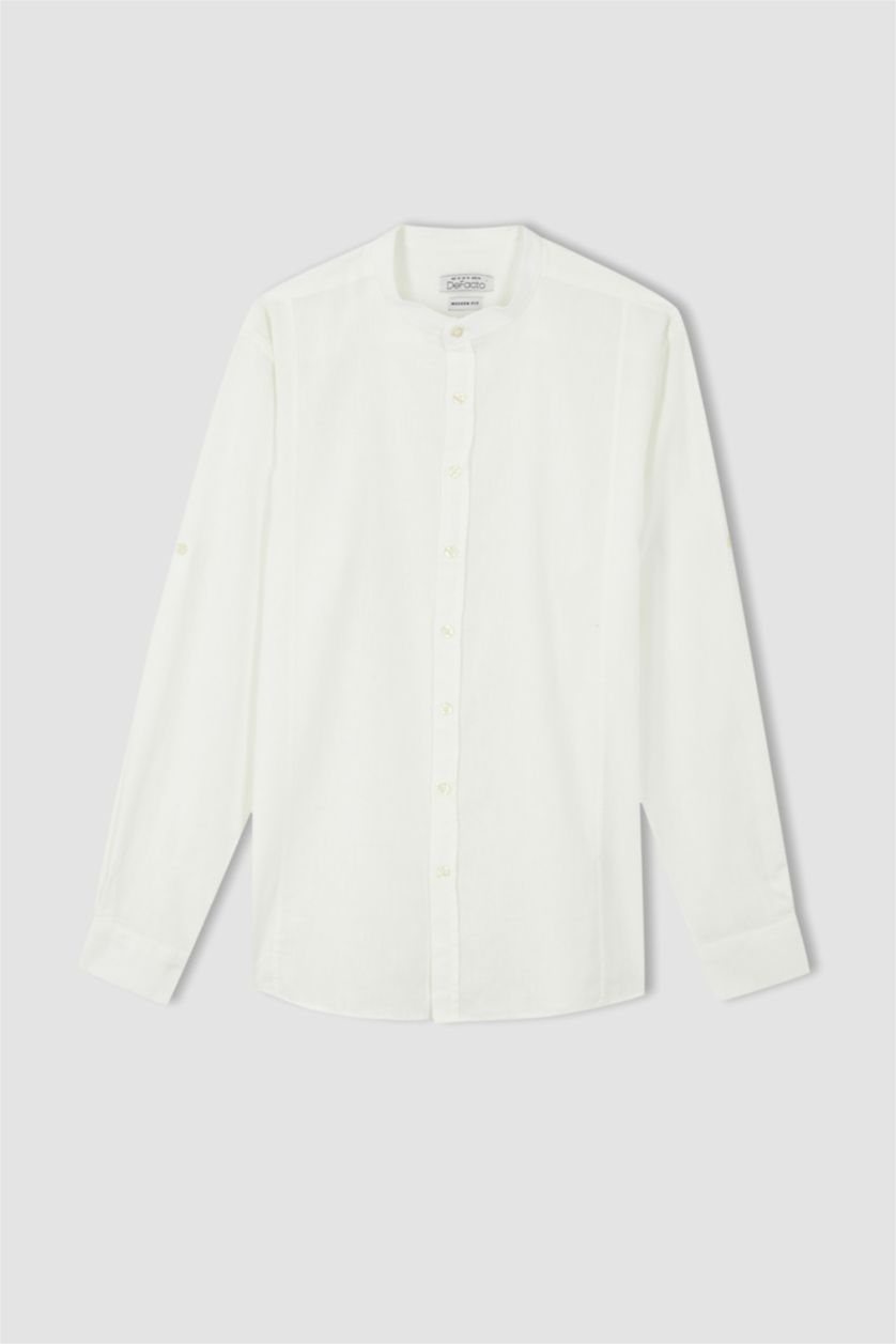 MAN White Modern Fit Long Sleeve Shirt