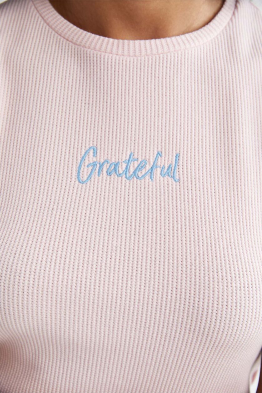 WOMAN Light Pink Slim Fit Crew Neck Short Sleeve T-Shirt