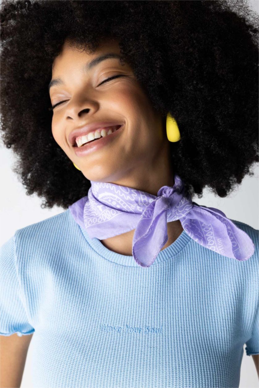 FEMME Bleu T-Shirt Slim à Manches Courtes et Col rond