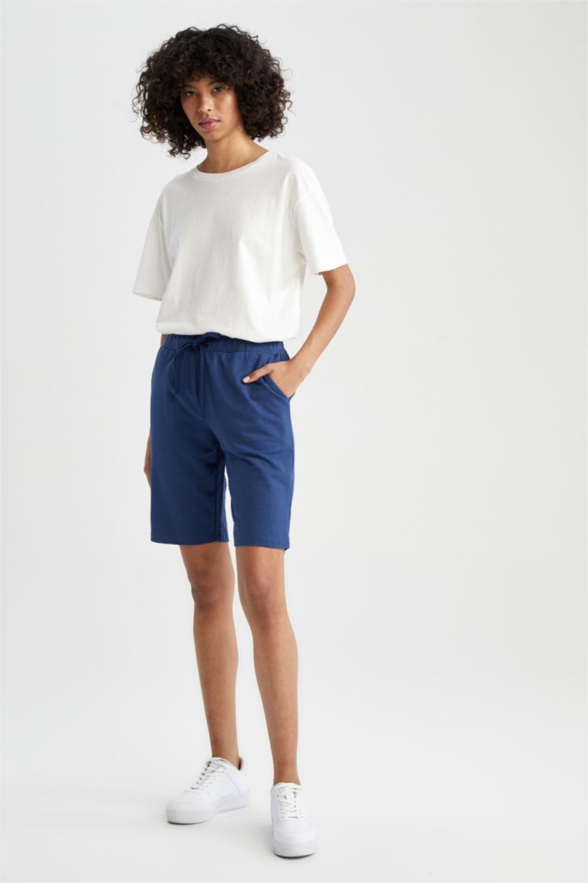 Woman NAVY Regular Fit Thin Sweatshirt Fabric