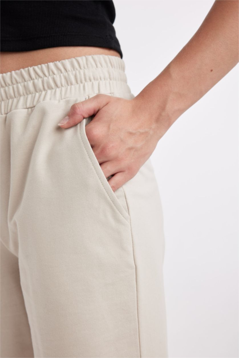FEMME Beige Pantacourt Taille Normale Coupe Régulière