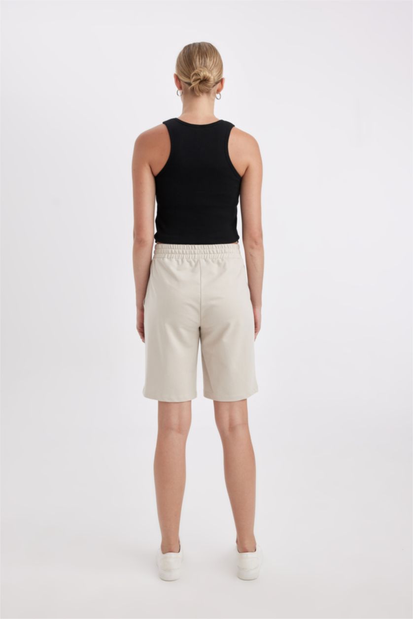 FEMME Beige Pantacourt Taille Normale Coupe Régulière