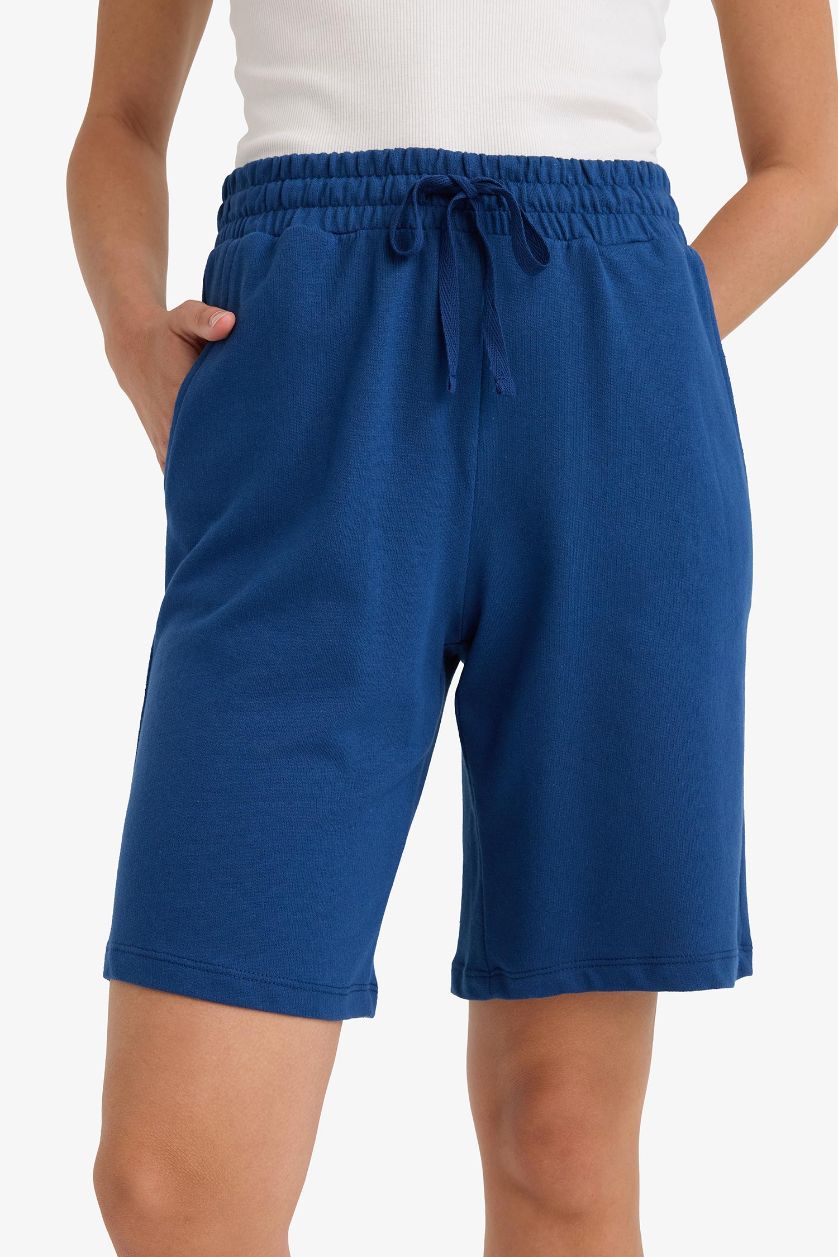 WOMAN NAVY Regular Fit Straight Leg Shorts