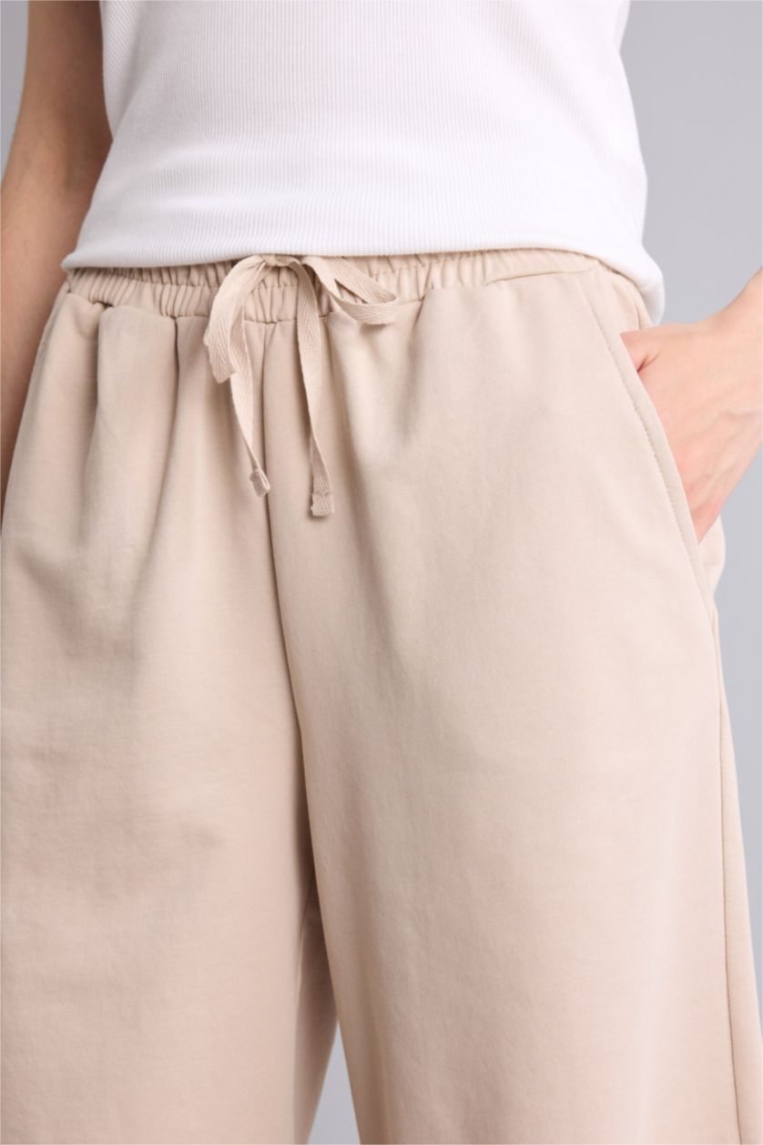 Women Beige Regular Fit Thin Sweatshirt Fabric