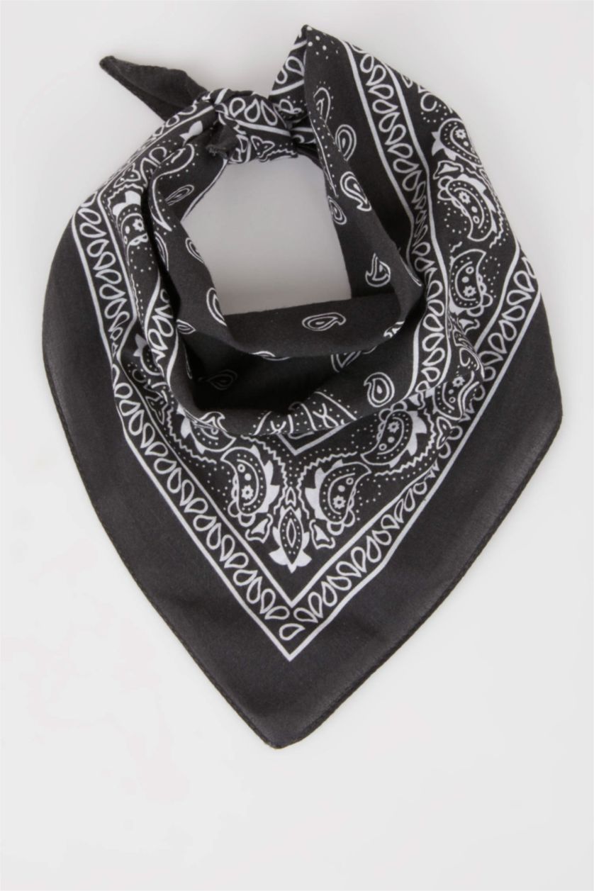 Kadın Haki Kadın Desenli Pamuklu Bandana