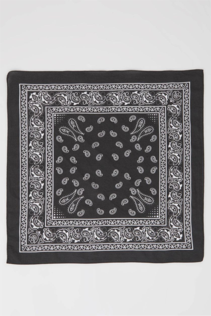 Kadın Haki Kadın Desenli Pamuklu Bandana