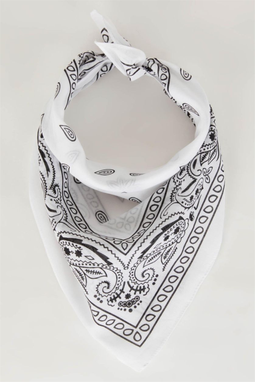 Woman White Woman Patterned Cotton Bandana