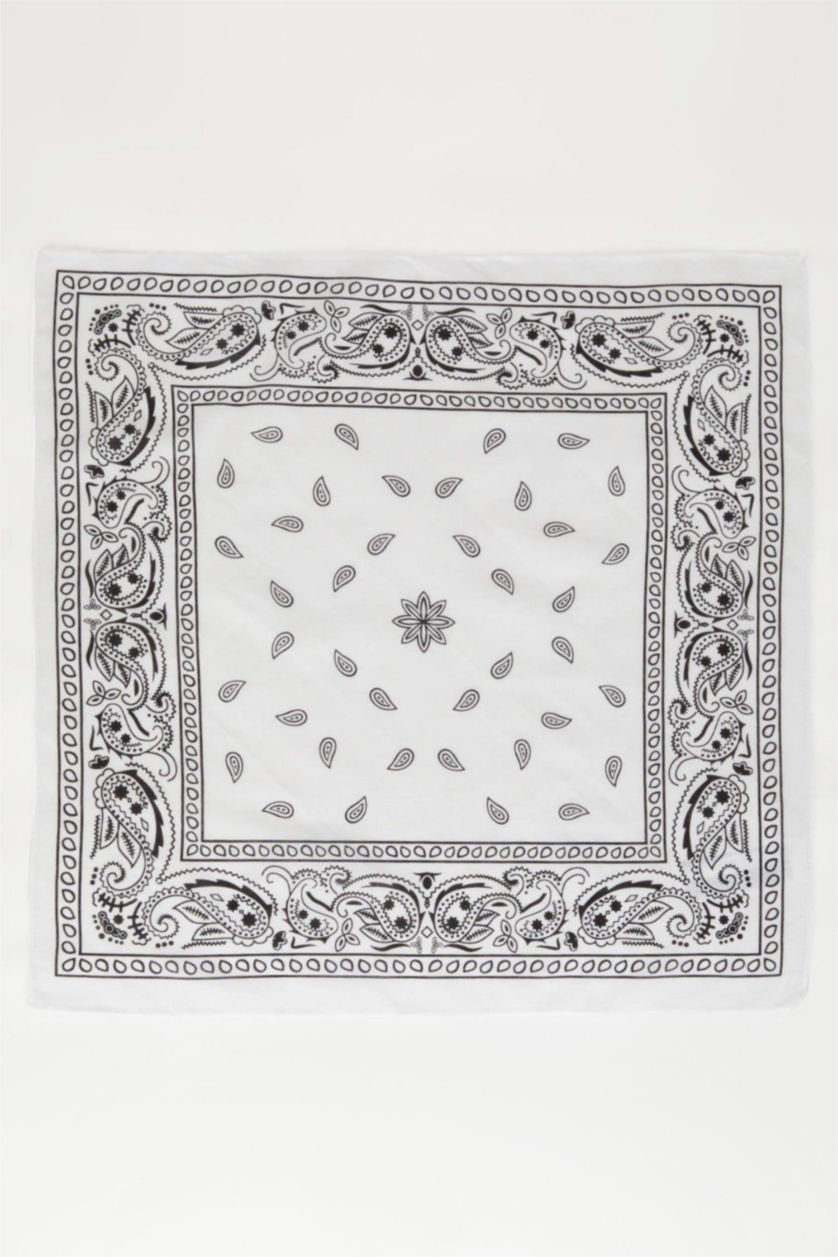 Woman White Woman Patterned Cotton Bandana
