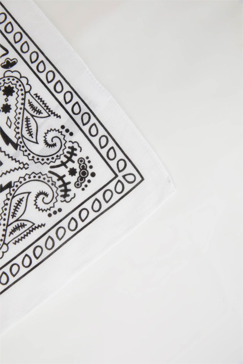 Woman White Woman Patterned Cotton Bandana