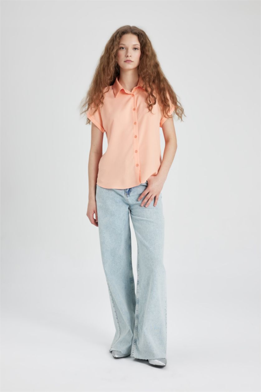 نساء سيموني قميص نص ردن قصة عادية