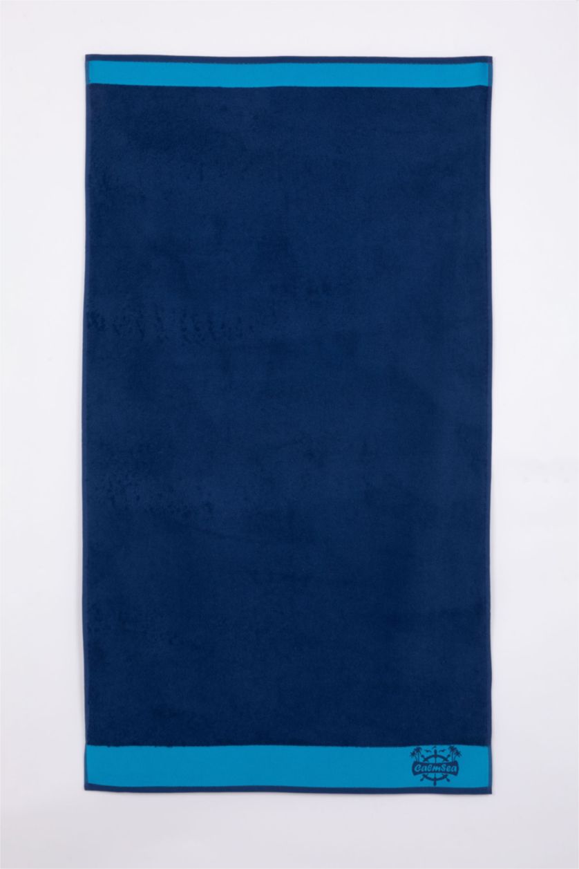 رجال أزرق غامق منشفة شاطئ قطنية للرجال