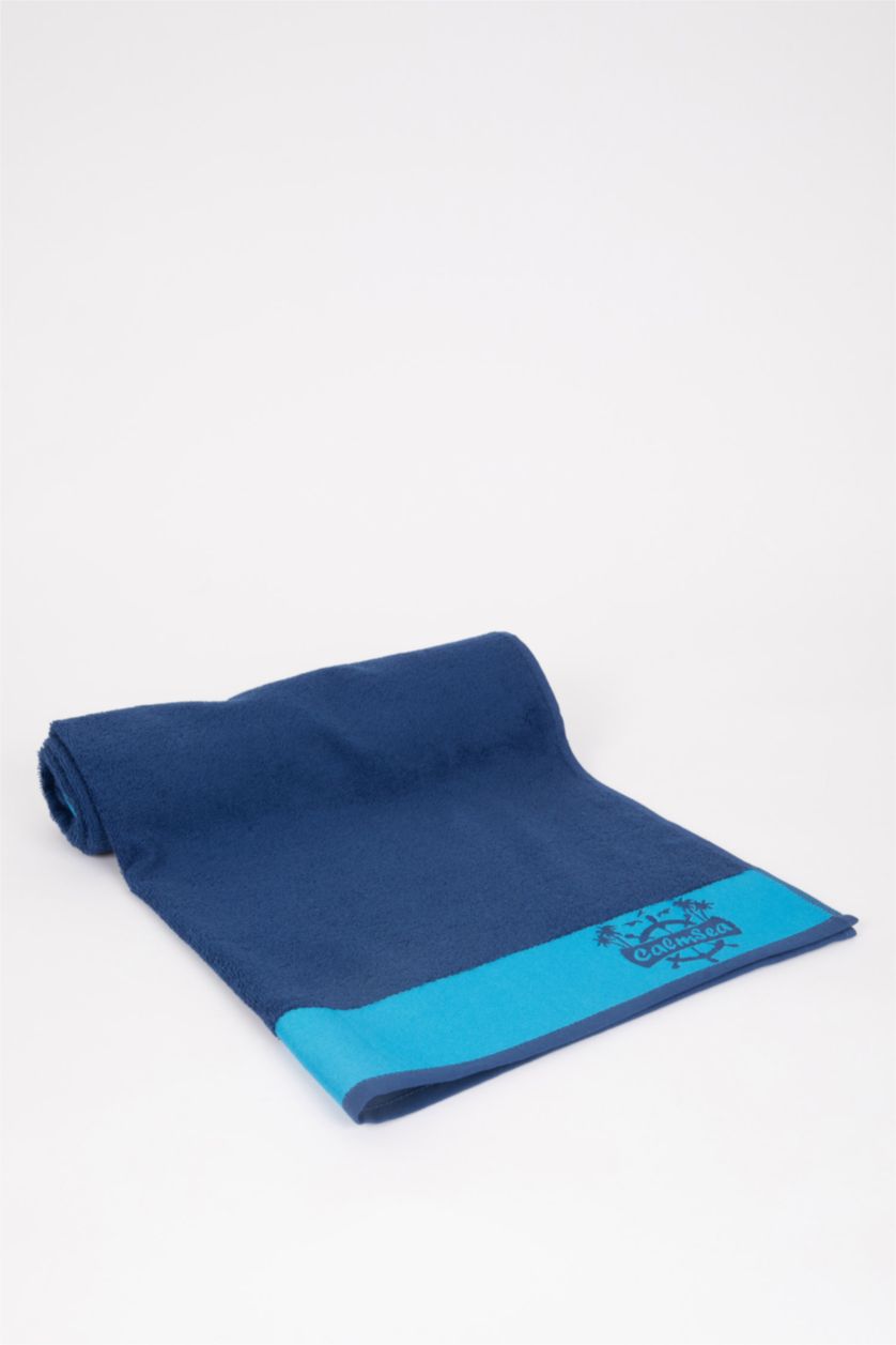 رجال أزرق غامق منشفة شاطئ قطنية للرجال