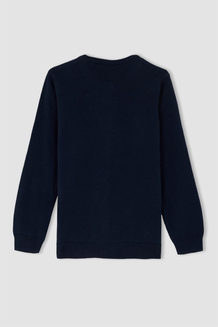 Kız Çocuk - Genç Kız Lacivert Kız Çocuk Lacivert Bisiklet Yaka Triko Okul Hırkası