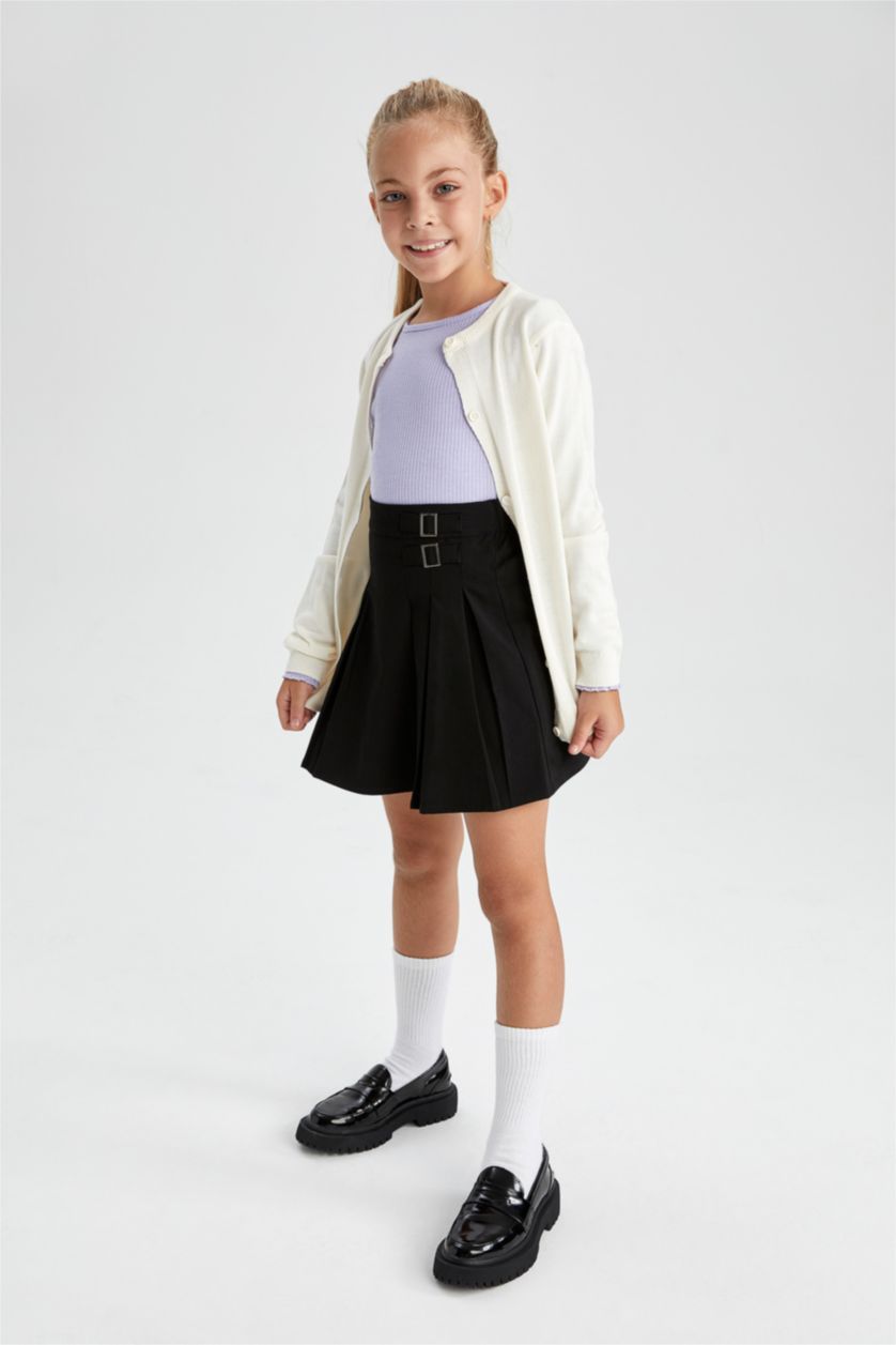 GIRLS & TEENS Beige Regular Fit Crew Neck Cardigan