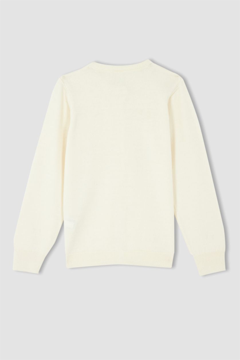 GIRLS & TEENS Beige Regular Fit Crew Neck Cardigan