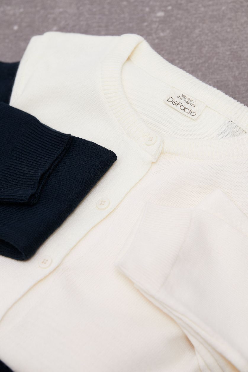 Девочки и подростки Бежевый Кардиган с круглым вырезом для девочек, Школьная коллекция