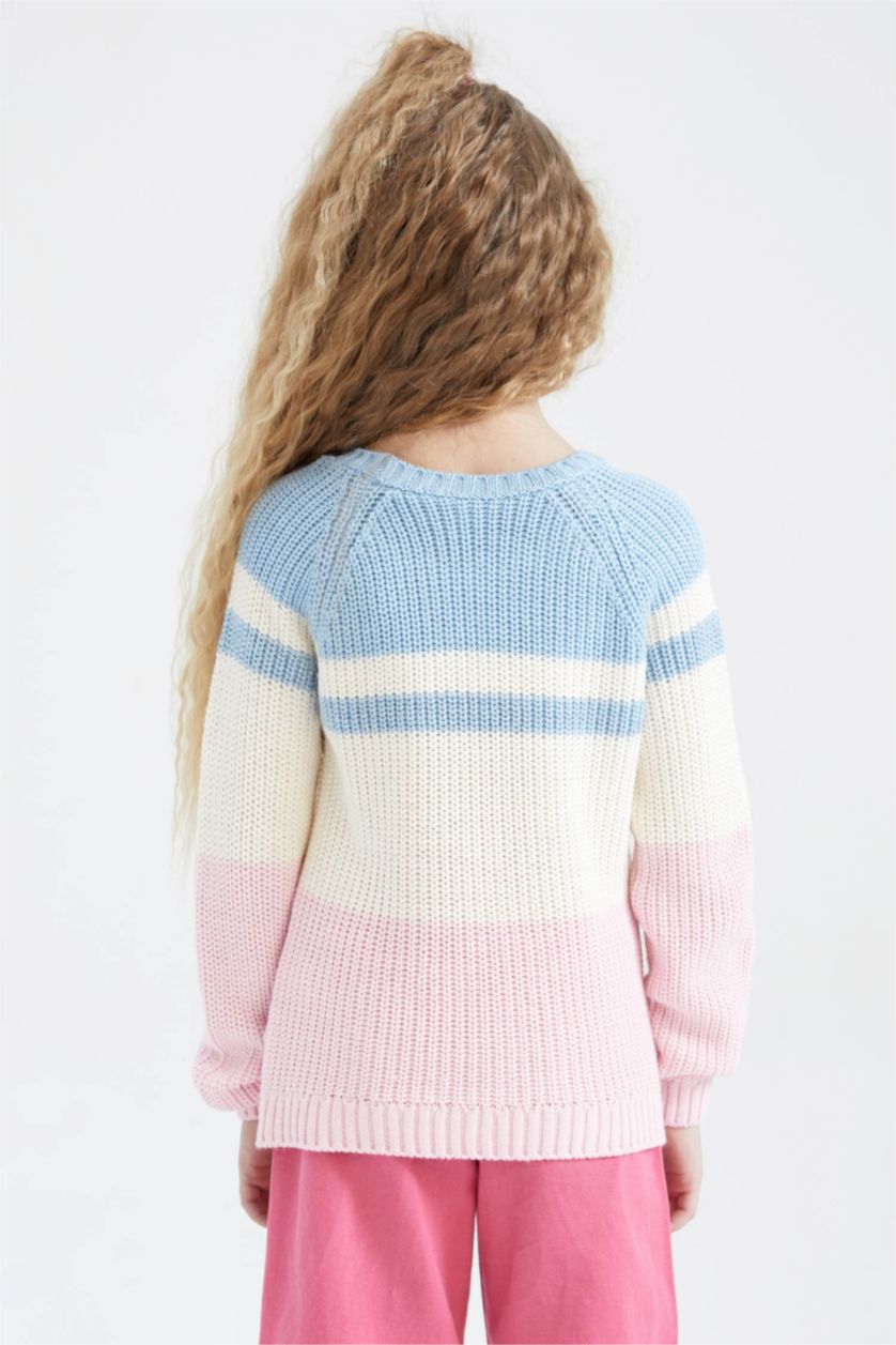 GIRLS & TEENS Light Pink Girl Regular Fit Crew Neck Pullover