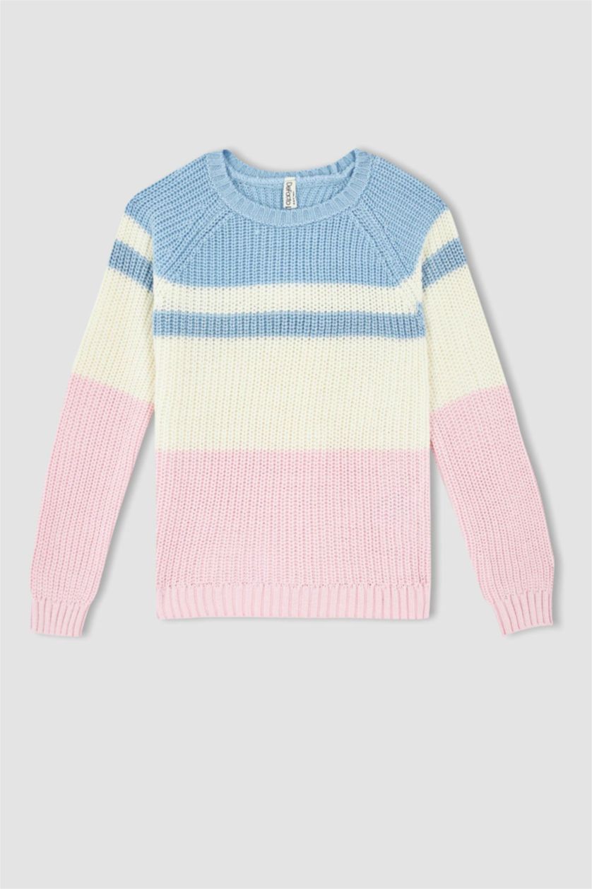 GIRLS & TEENS Light Pink Girl Regular Fit Crew Neck Pullover