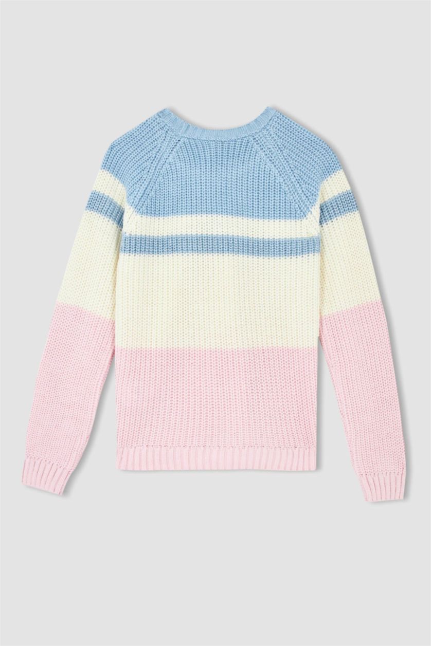 GIRLS & TEENS Light Pink Girl Regular Fit Crew Neck Pullover