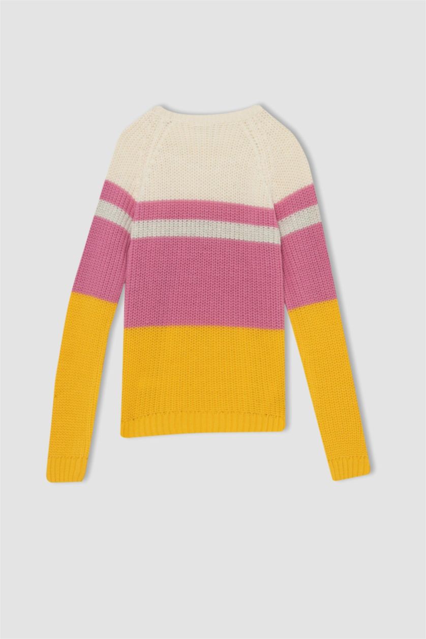 FILLES Jaune Pull Tricot Col rond Fille