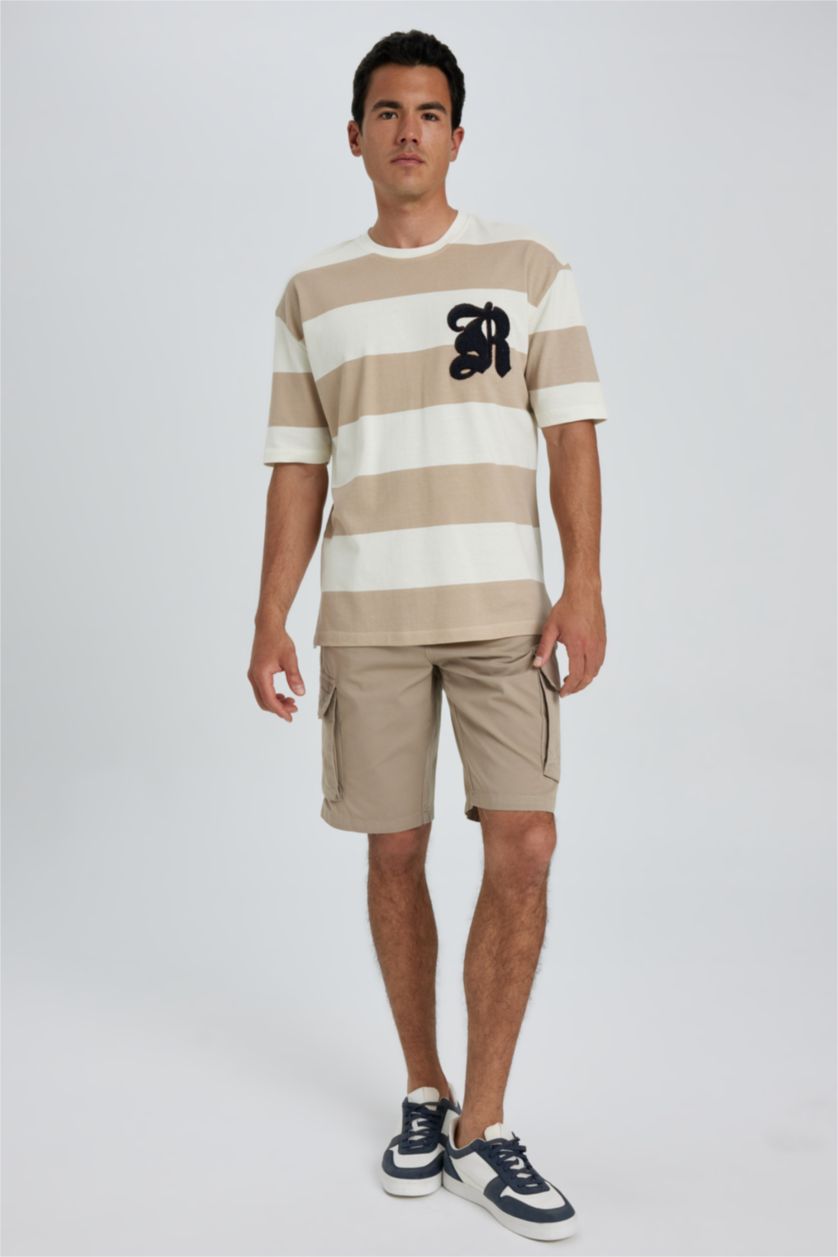 Мужчины Слоновая кость Бермуды карго стандартного кроя