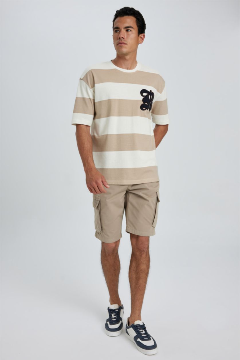 Мужчины Слоновая кость Бермуды карго стандартного кроя