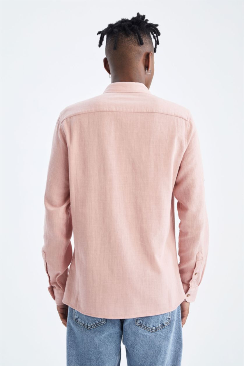 MAN Pink Slim Fit Long Sleeve Shirt