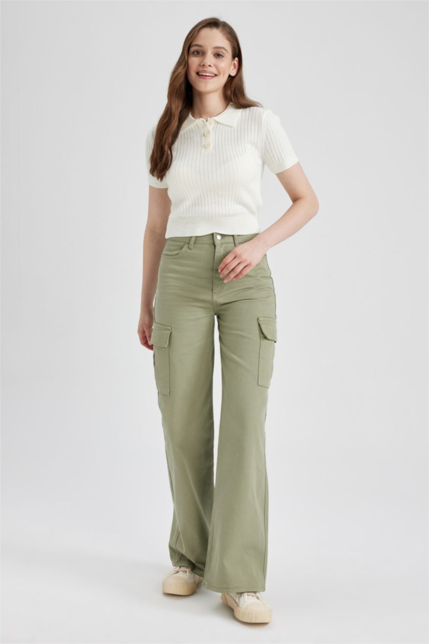 FEMME Écru Pull Tricot Col Polo