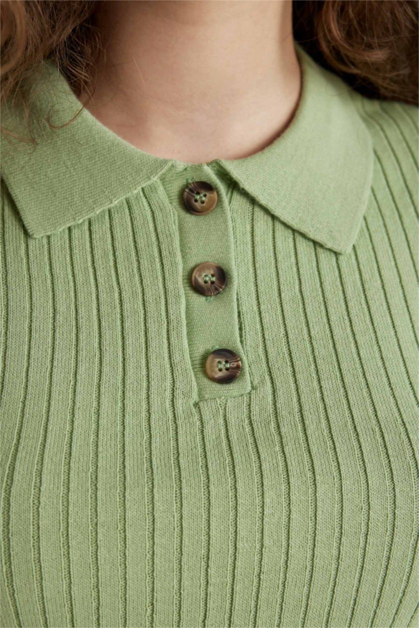 WOMAN Green Slim Fit Knitwear Pullover