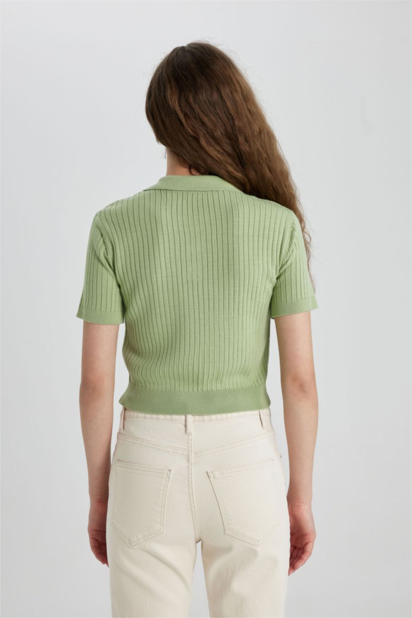 WOMAN Green Slim Fit Knitwear Pullover