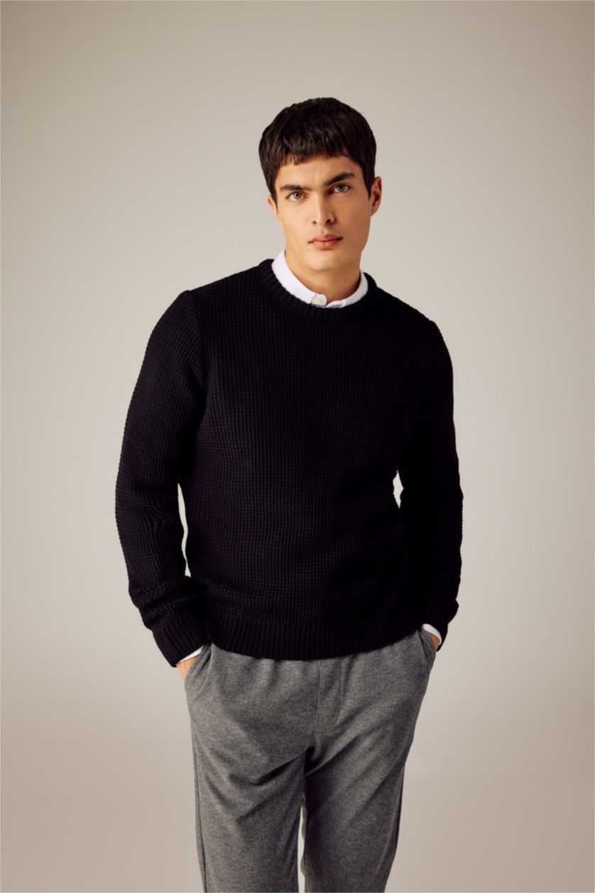 MAN Black Standard Fit Knitwear Pullover