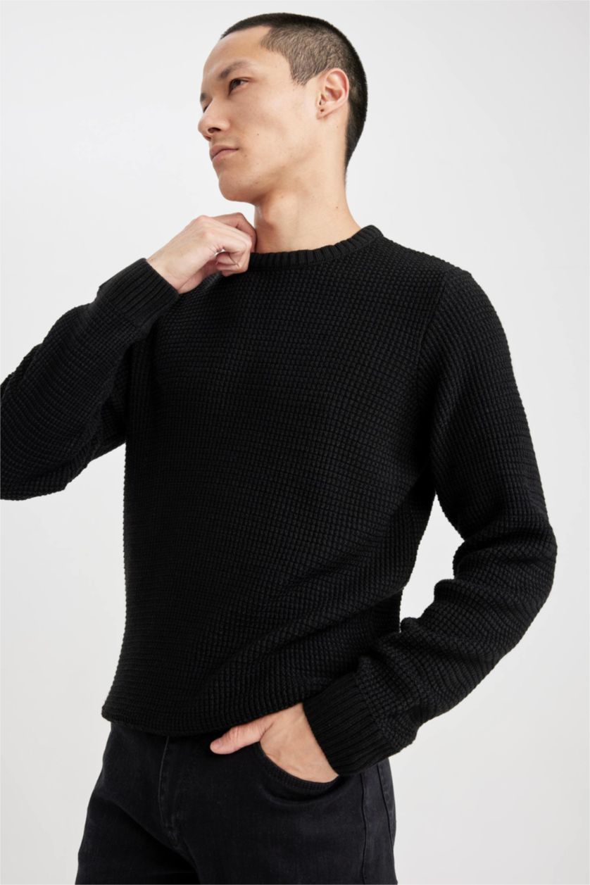 MAN Black Standard Fit Knitwear Pullover
