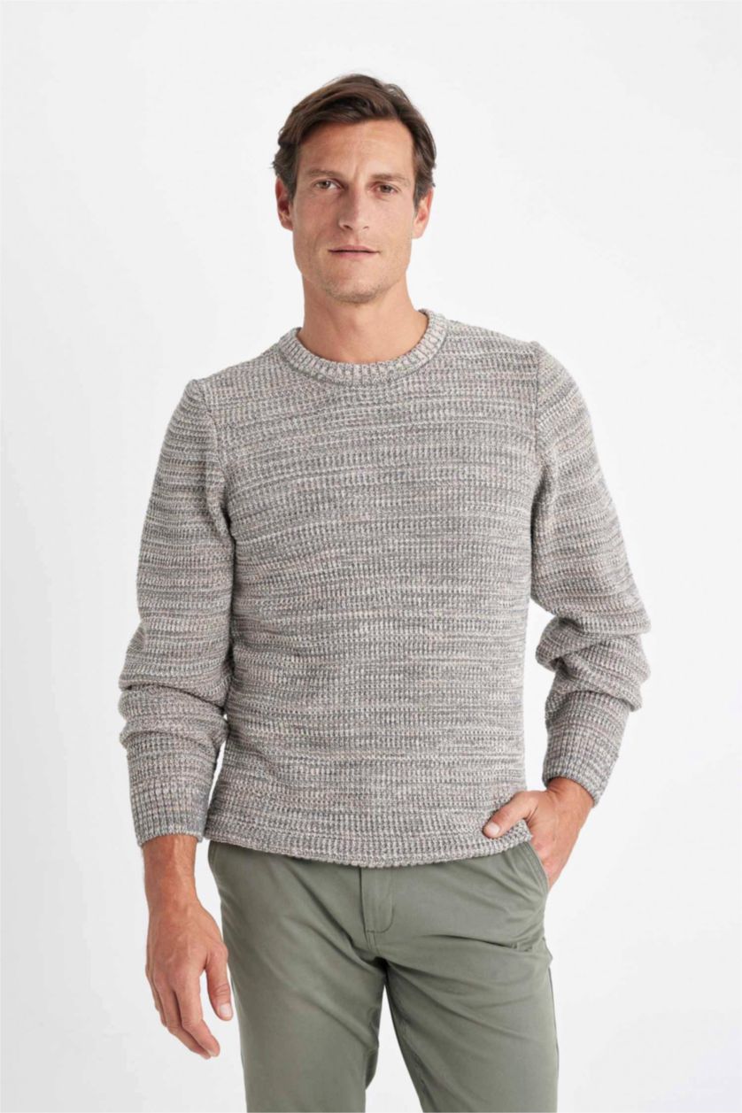 MAN Vison Standard Fit Crew Neck Basic Knitted Pullover