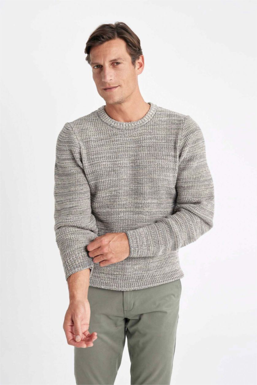 MAN Vison Standard Fit Crew Neck Basic Knitted Pullover