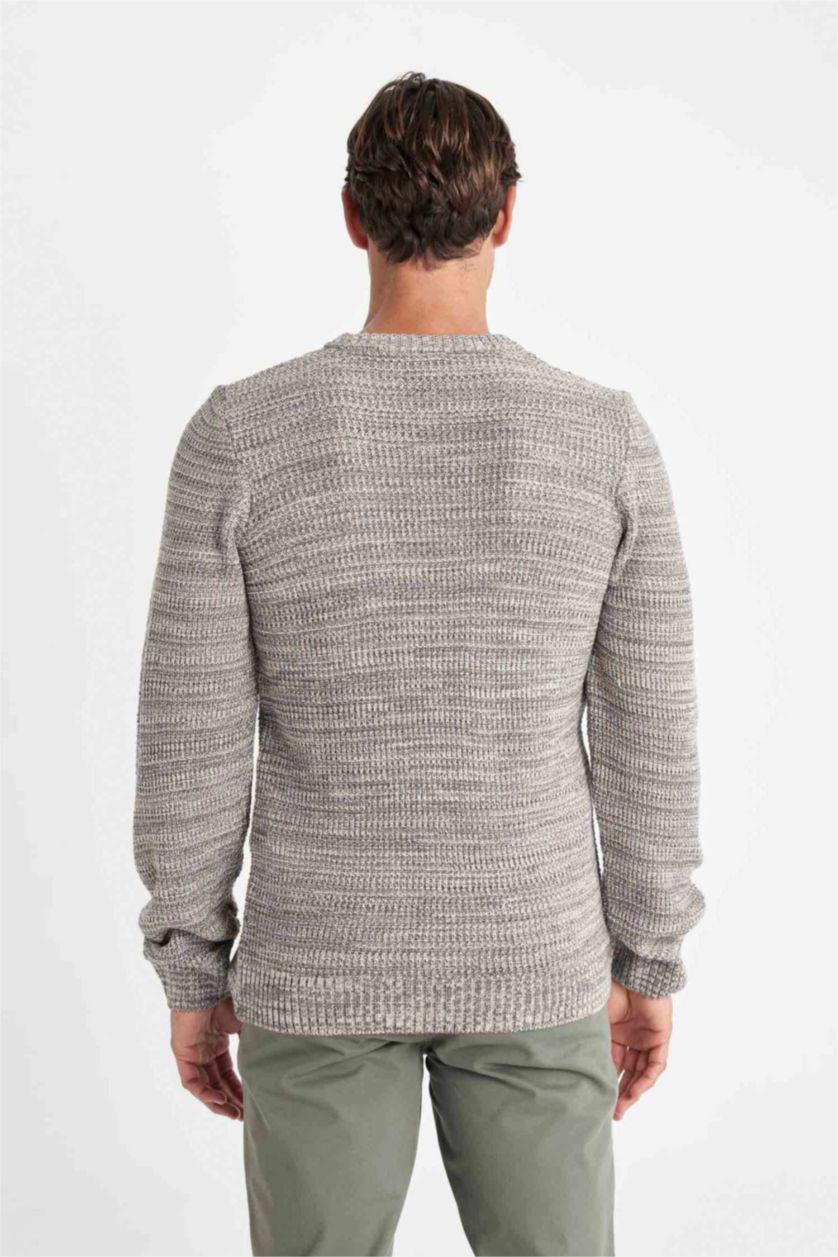 MAN Vison Standard Fit Crew Neck Basic Knitted Pullover