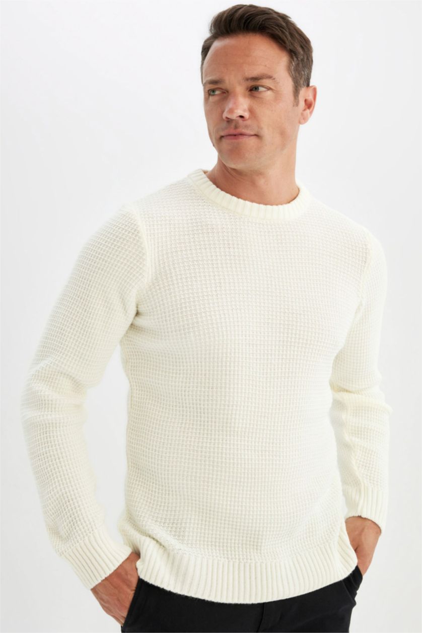 MAN Ecru Standard Fit Knitwear Pullover
