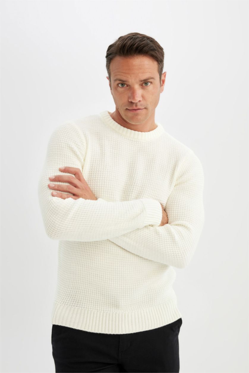 MAN Ecru Standard Fit Knitwear Pullover
