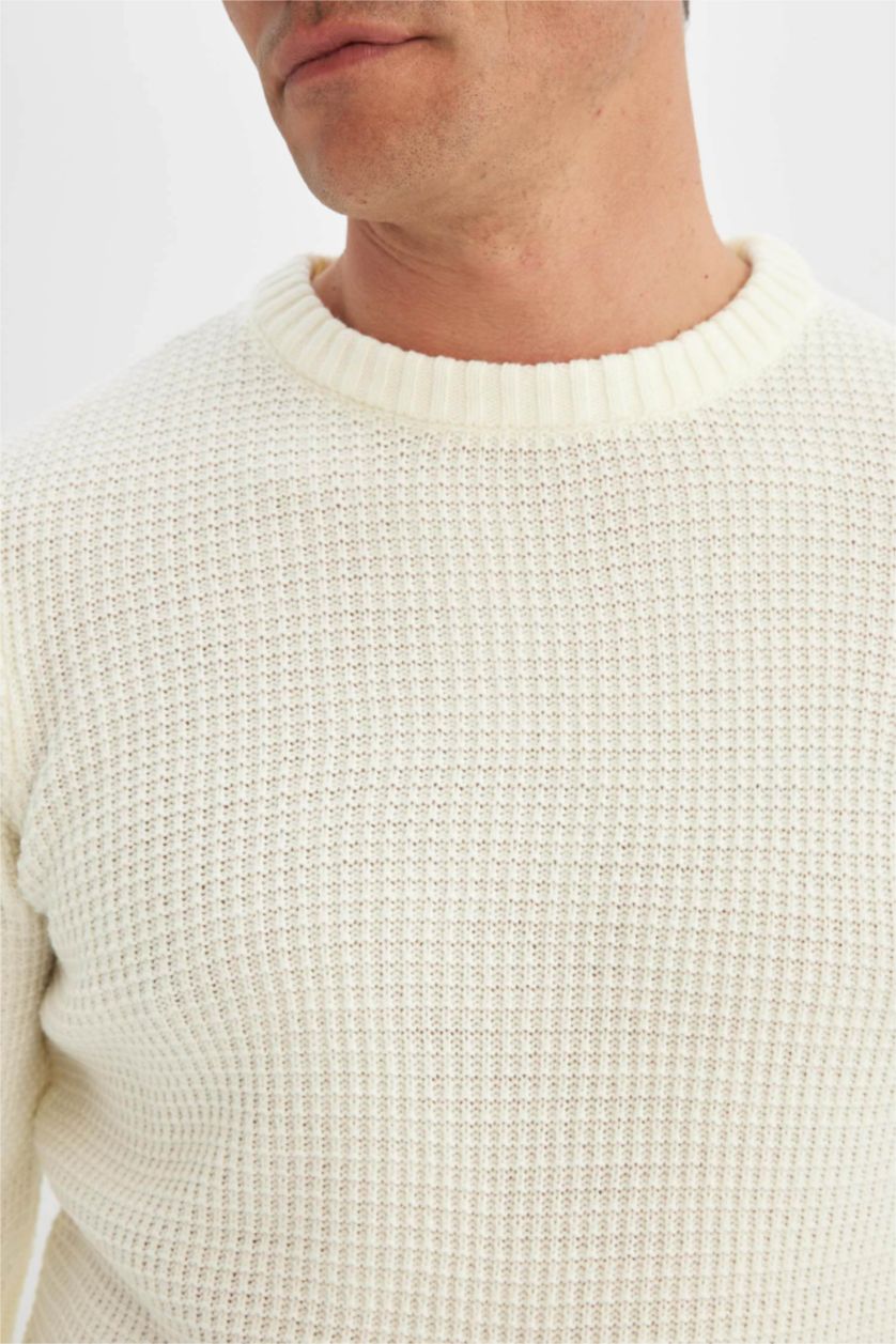 MAN Ecru Standard Fit Knitwear Pullover