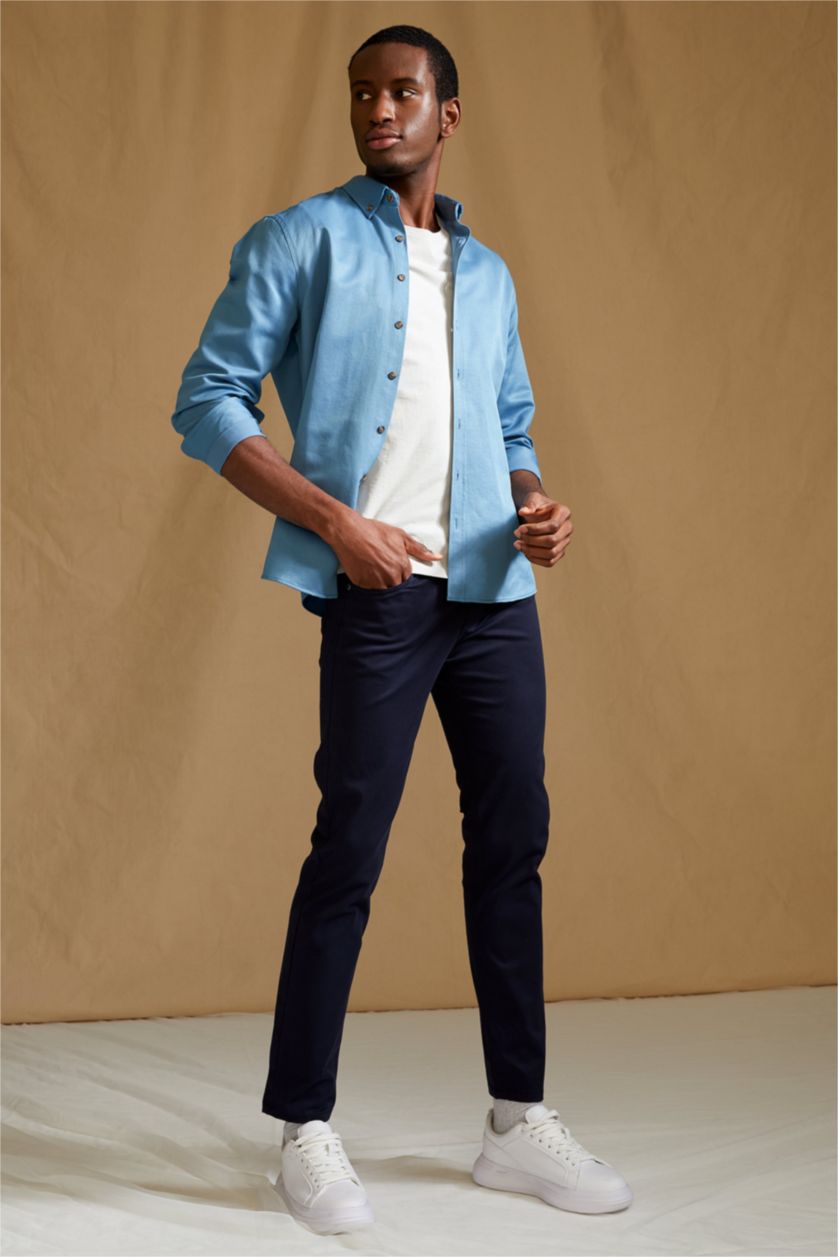 MAN NAVY Extra Slım Fit Trousers