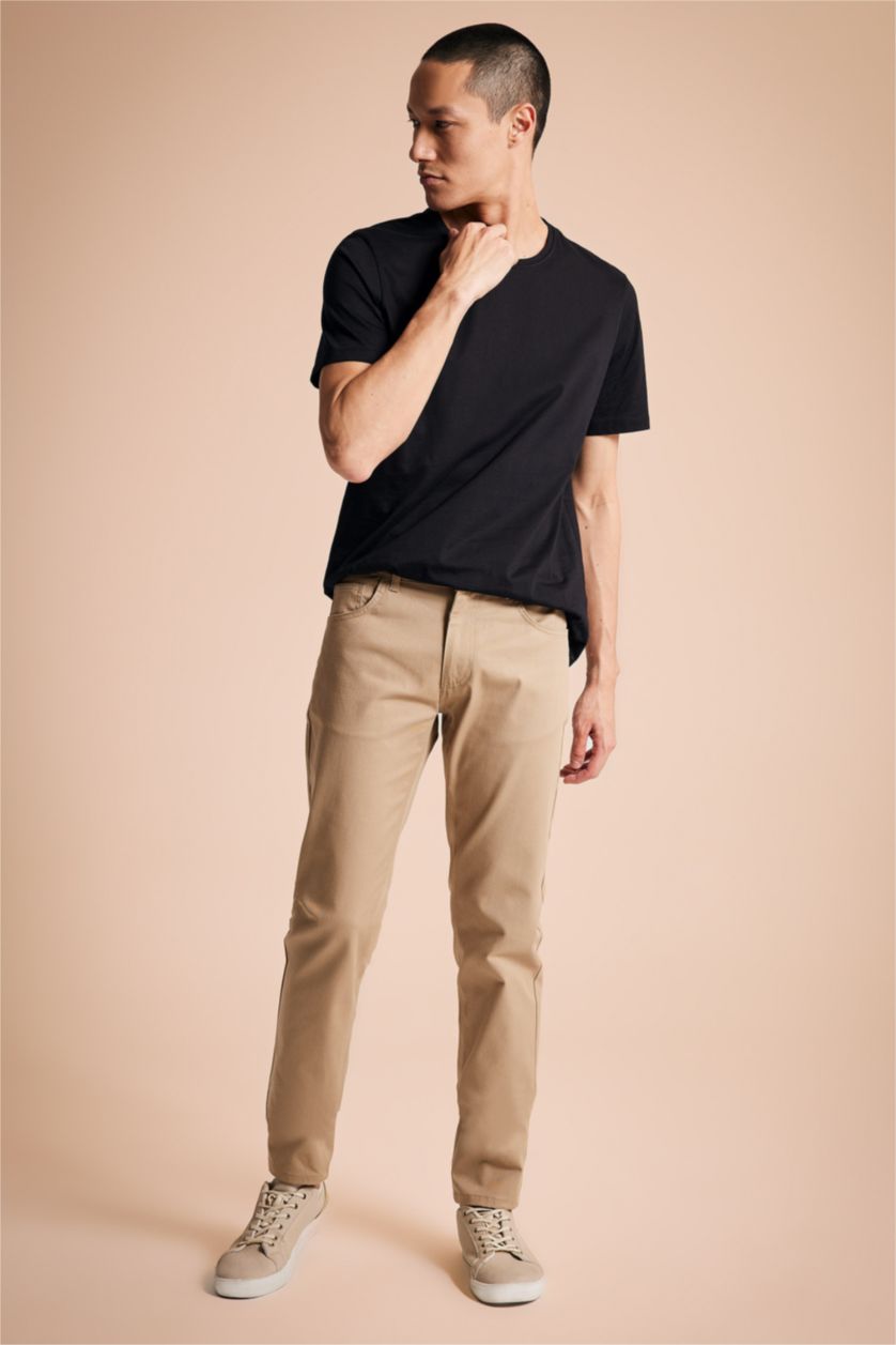 HOMME Beige Pantalon Chino Extra Slim pour Homme