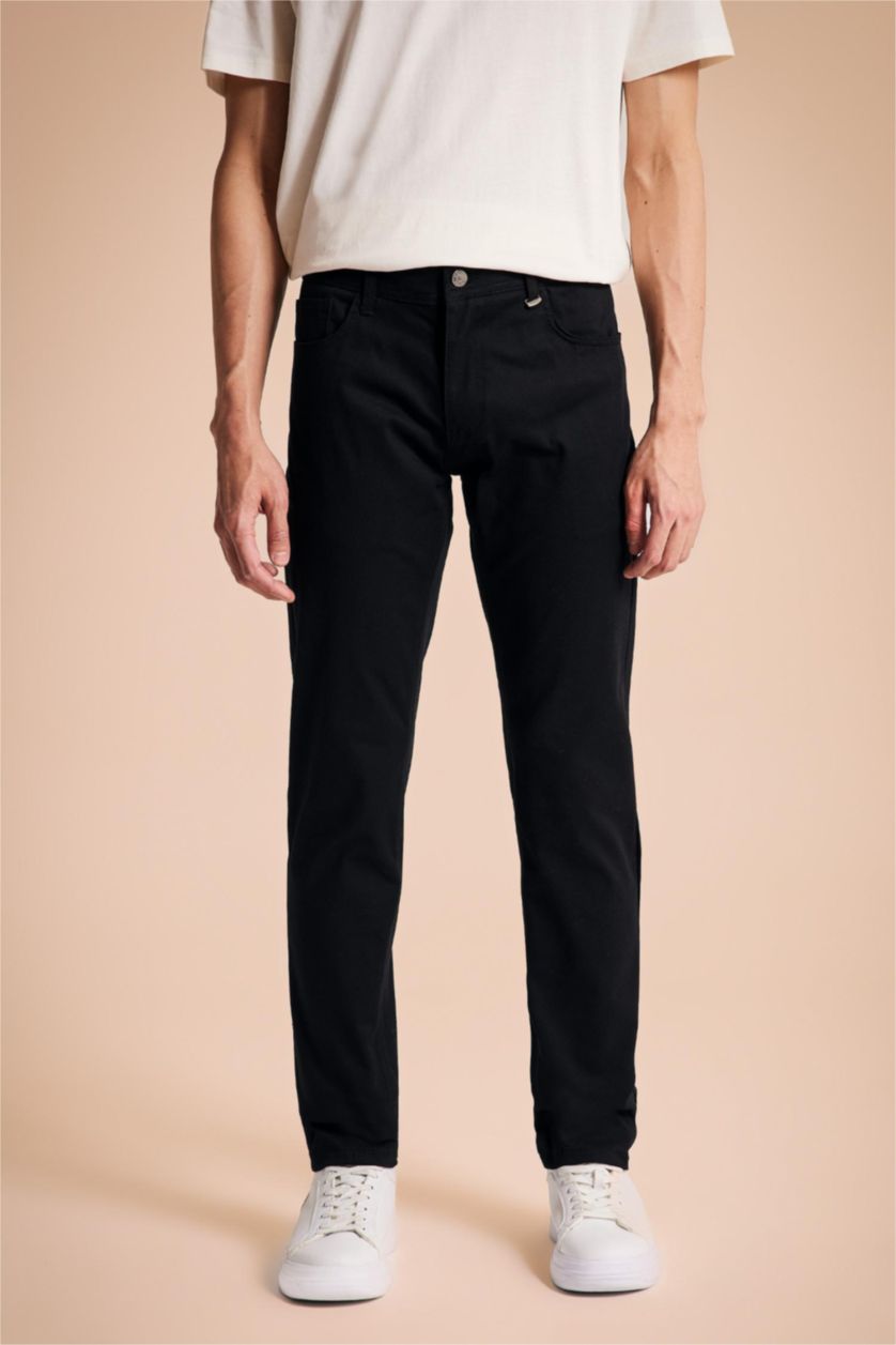 HOMME Noir Pantalon Chino Coupe Extra Slim