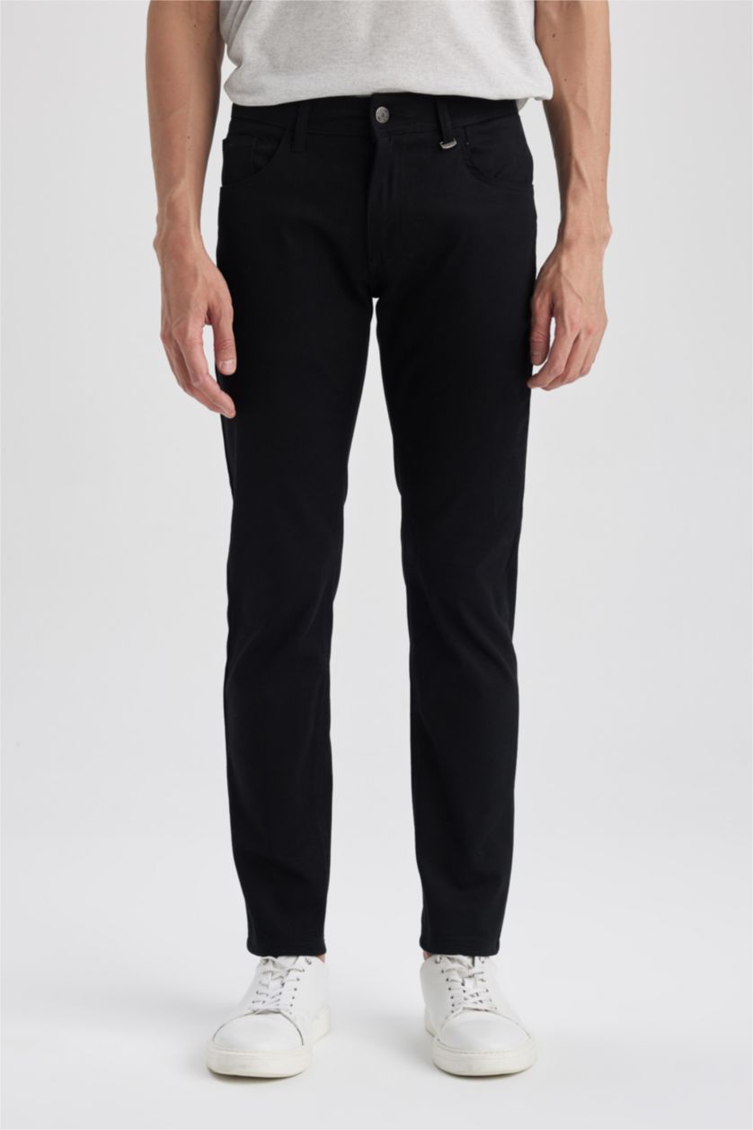 HOMME Noir Pantalon Chino Coupe Extra Slim