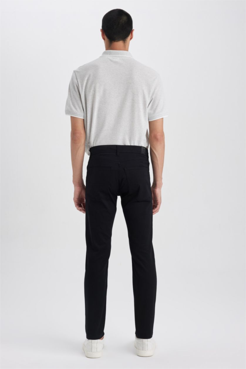 HOMME Noir Pantalon Chino Coupe Extra Slim