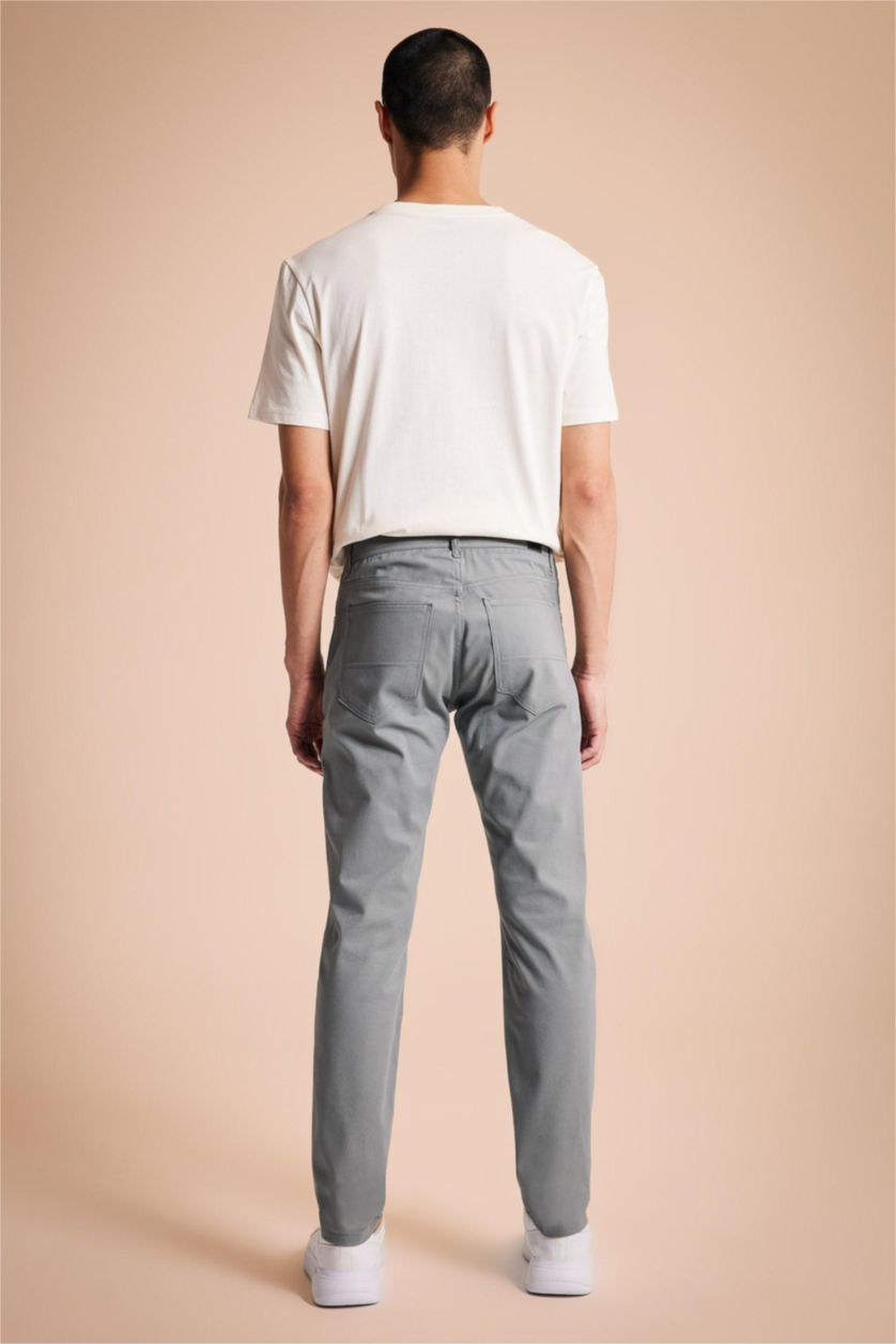 MAN Grey Extra Slim Fit Chino Canvas Trousers