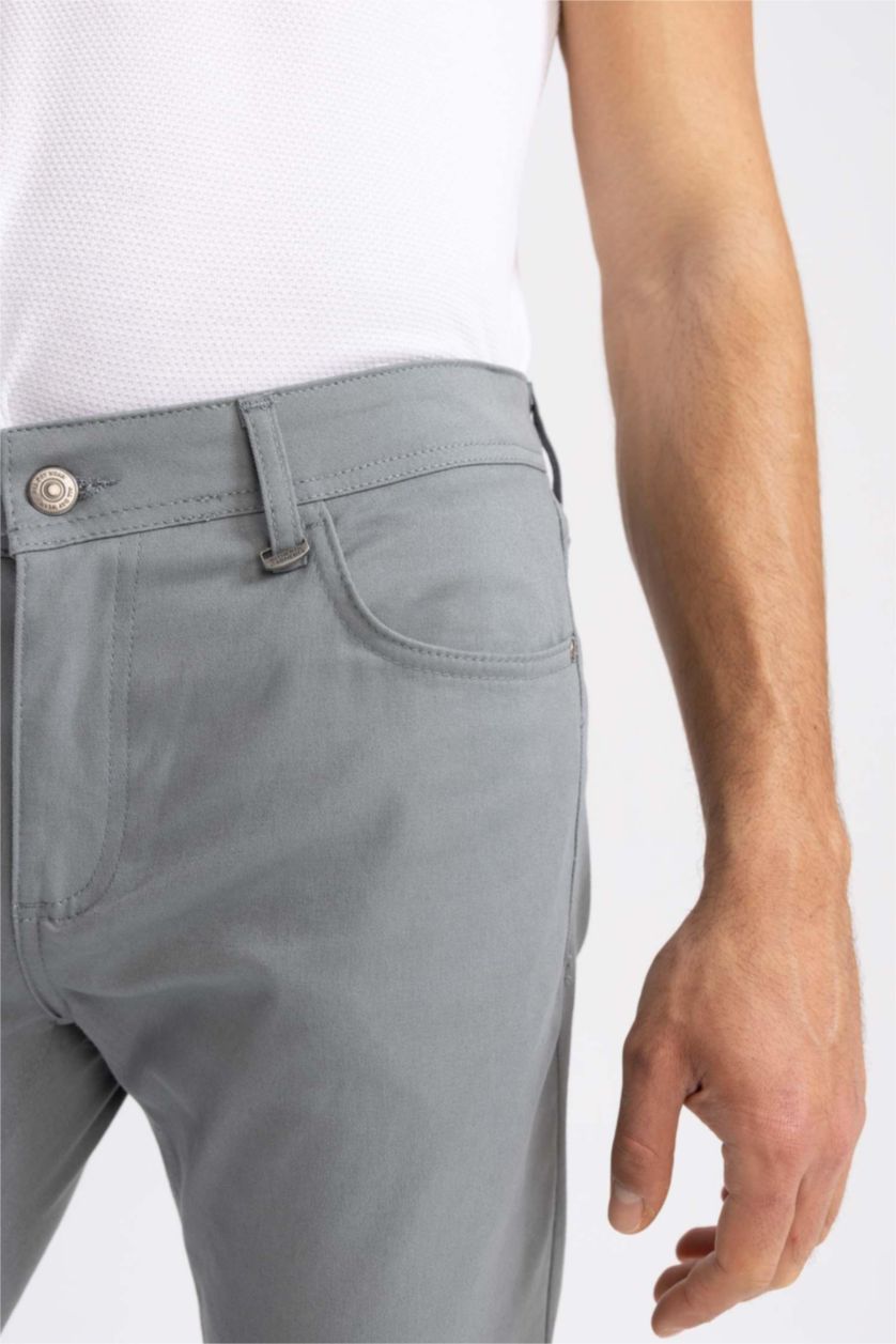 MAN Grey Extra Slim Fit Chino Canvas Trousers