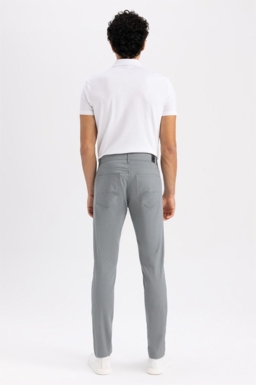 MAN Grey Extra Slim Fit Chino Canvas Trousers