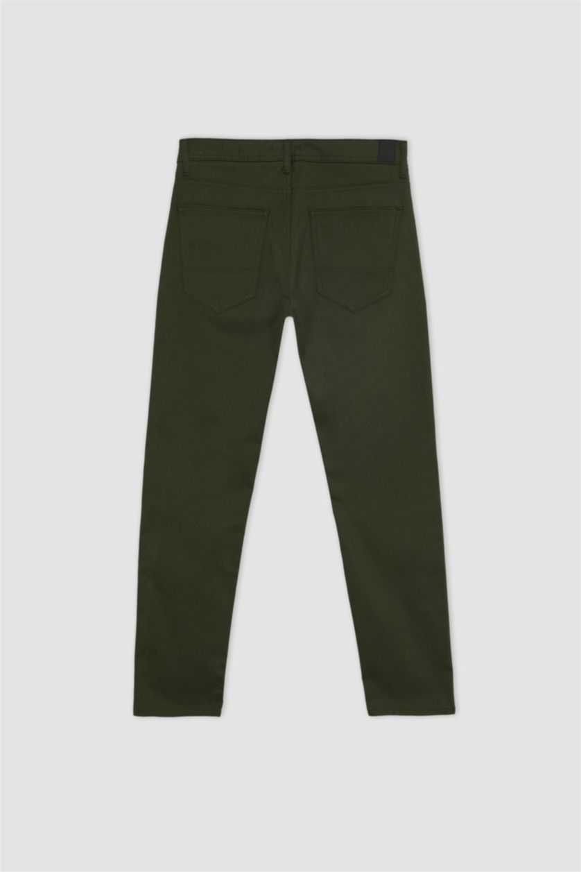 MAN Khaki Extra Slim Fit Chino Canvas Trousers